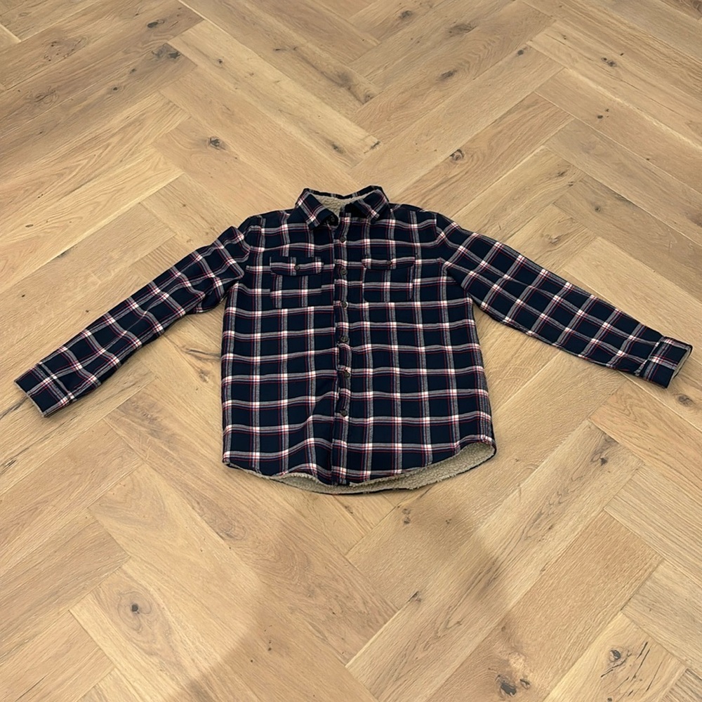 Cozy flannel size L color dark blue and a little red